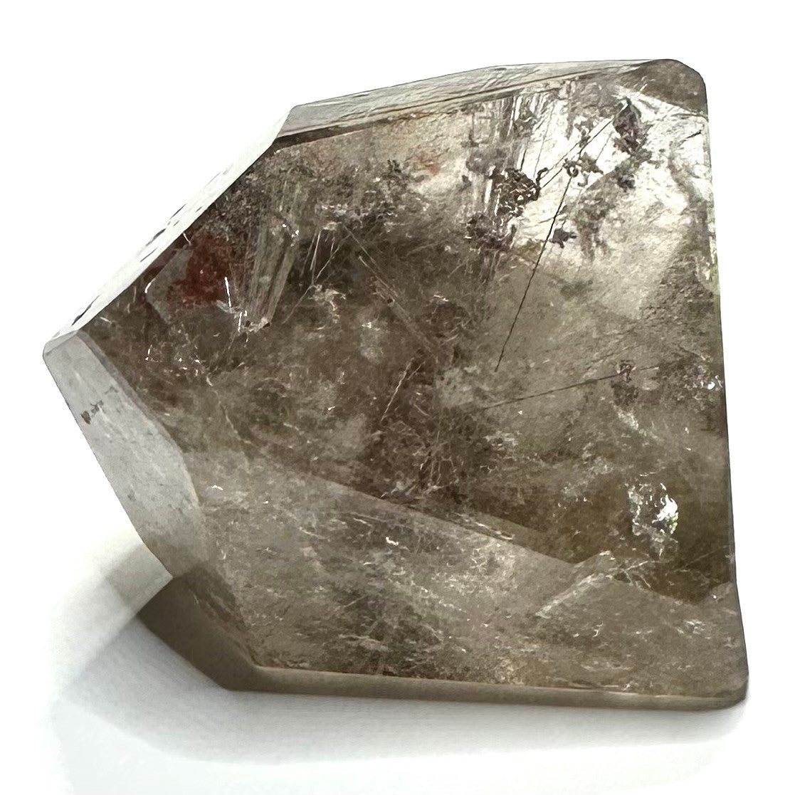 One of a Kind Garden Quartz with Amphibole Freeform Stone-2 x 2"