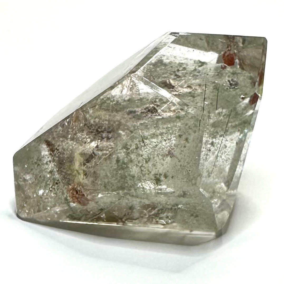 One of a Kind Garden Quartz with Amphibole Freeform Stone-2 x 1 1/2"