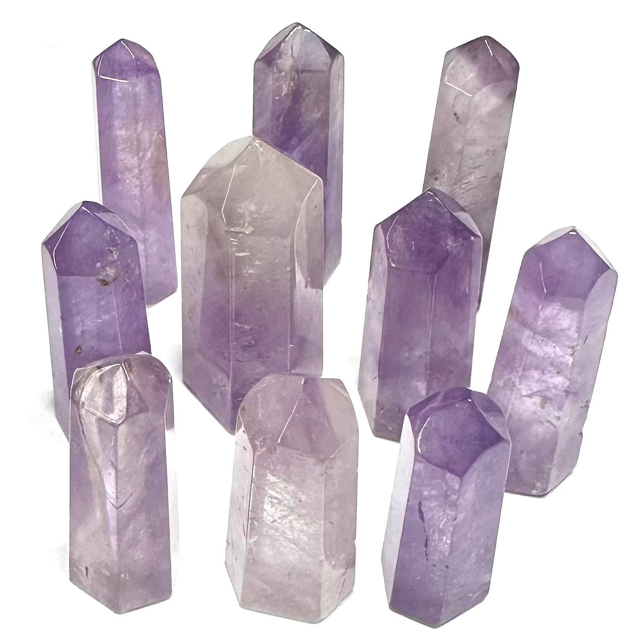One of a Kind Amethyst Stone Tower Lot-10 Towers-31-39mm (NC5418)
