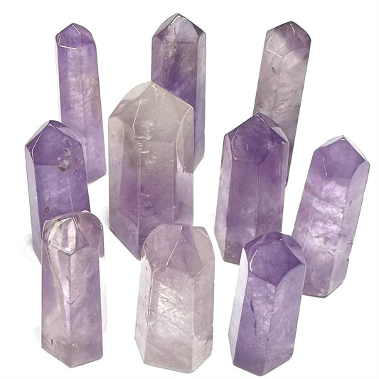 One of a Kind Amethyst Stone Tower Lot-10 Towers-31-39mm (NC5418)
