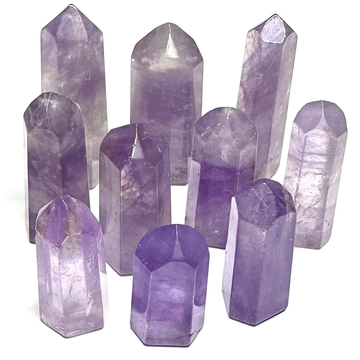One of a Kind Amethyst Stone Tower Lot-10 Towers-27-45mm (NC5421)