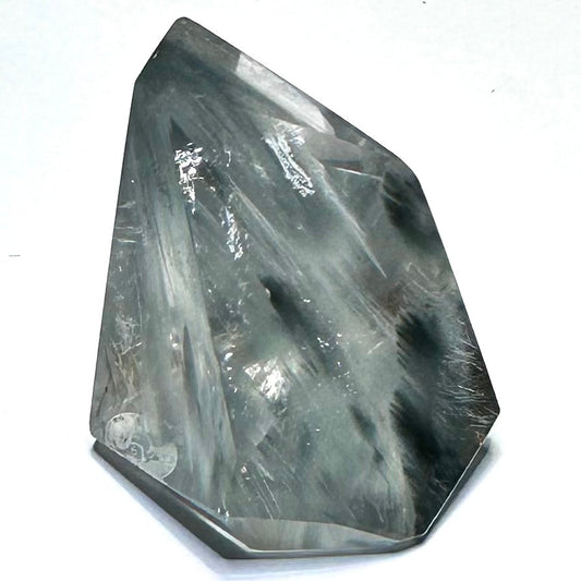 RARE-One of a Kind Blue Tara Quartz with Rainbow Inclusions Freeform Stone-2 x 1 1/4"