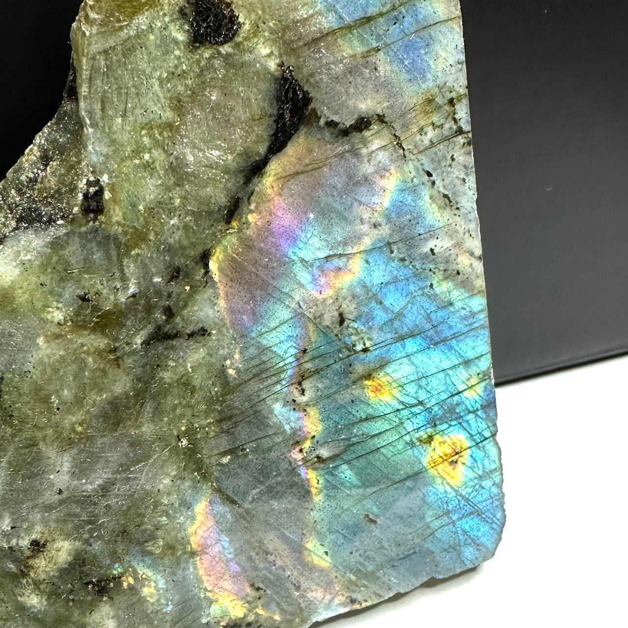 One of a Kind Purple Flash Labradorite Stone Slab-3 x 3" (NC5432)