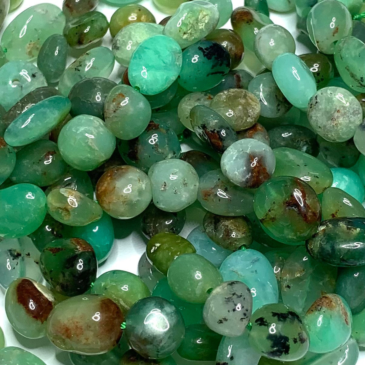 Chrysoprase Tumbled and Polished Nugget Beads-10 x 8mm (SP3706)