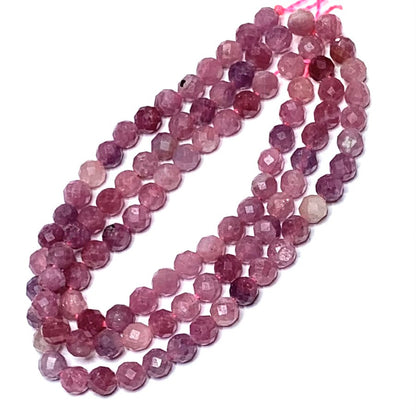 Micro Diamond Faceted Ruby Beads-4mm (SP3713)