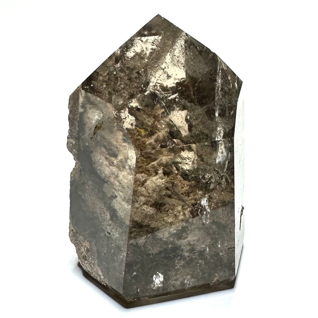 One of a Kind Smokey Garden Quartz with Rainbow Inclusions Mini Stone Tower-1 3/4 x 1 1/2"