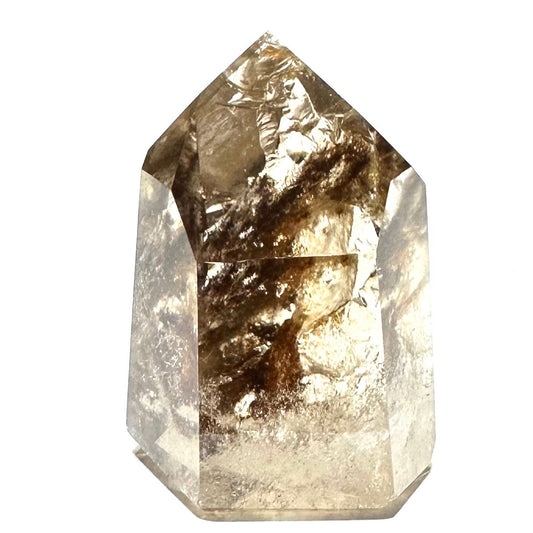 One of a Kind Smokey Garden Quartz with Rainbow Inclusions Mini Stone Tower-2 1/4 x 1 1/2"