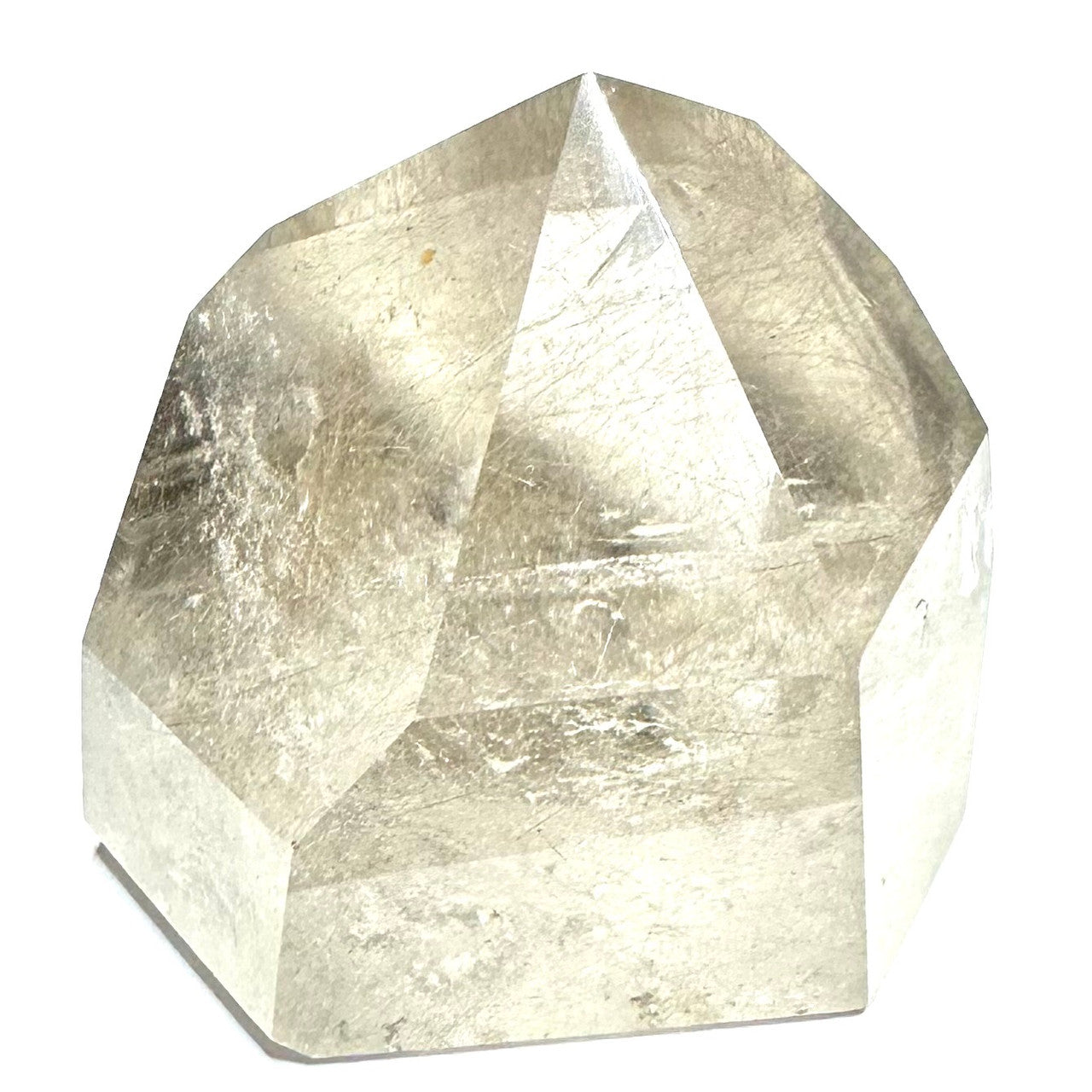 One of a Kind Garden Quartz with Rutile and Rainbow Inclusions Freeform Stone-2 1/4 x 2 3/4"