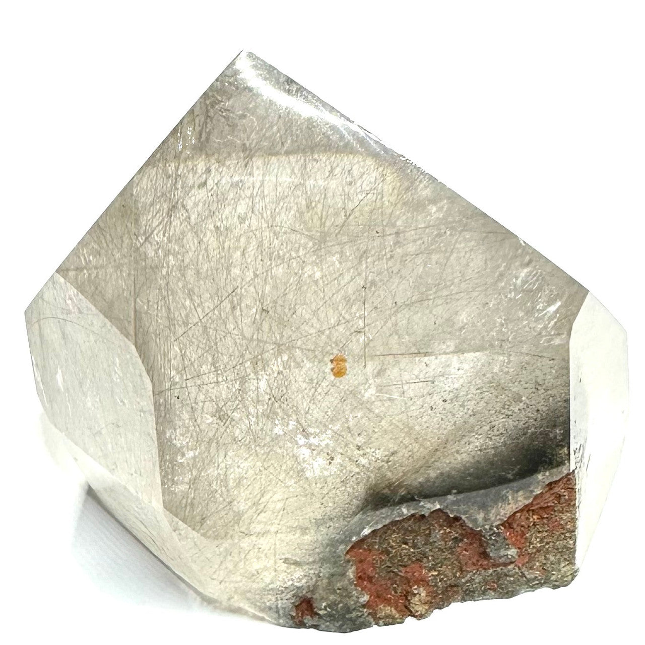 One of a Kind Garden Quartz with Rutile and Rainbow Inclusions Freeform Stone-2 1/4 x 2 3/4"