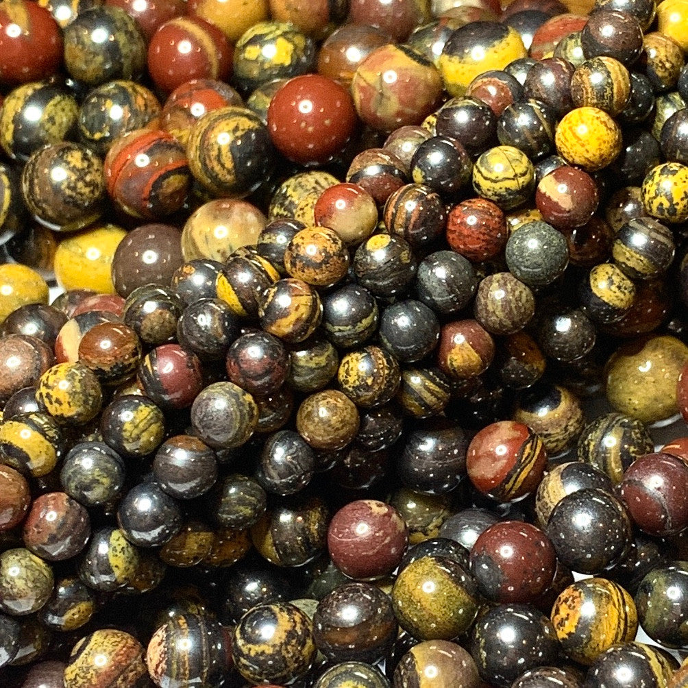 Highly Polished Tiger Iron Round Beads-6mm (SP3269)