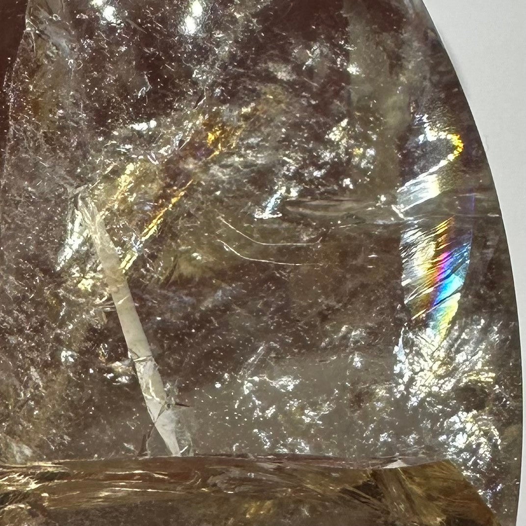 One of a Kind Citrine with Rainbow Inclusions  Flame Tower-1 3/4 x 1 1/4"