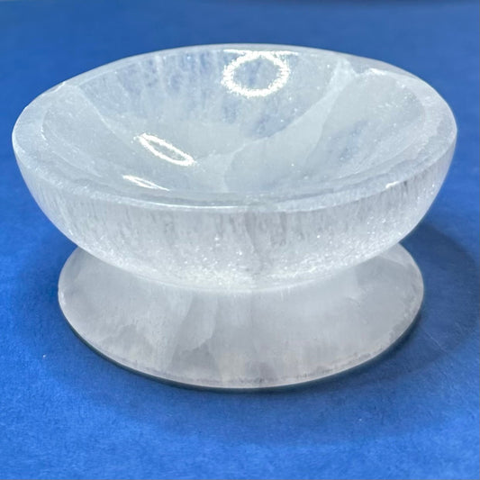 Selenite Carved Pedestal Bowls-1 1/4 x 3" (NC5571)