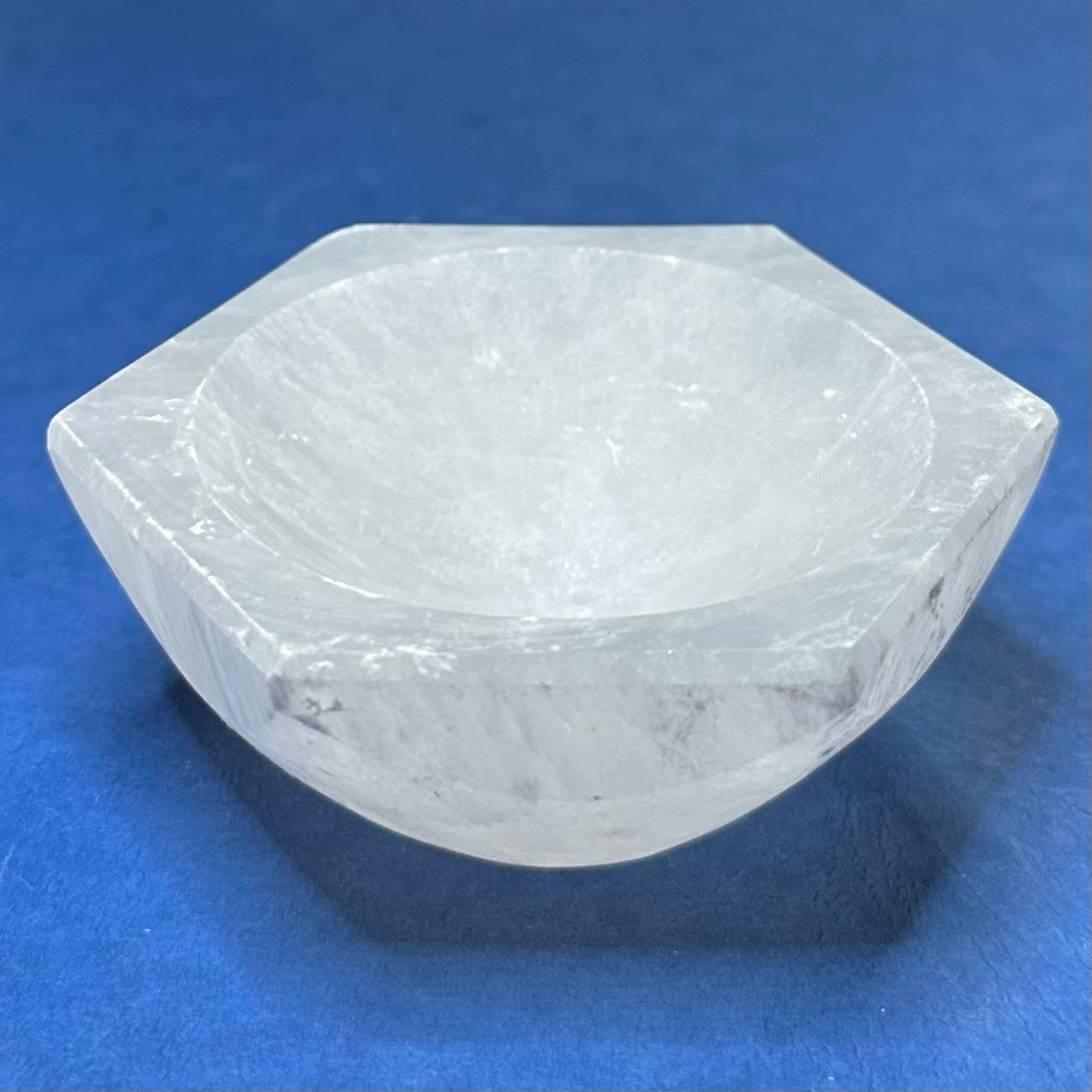 Selenite Carved Stone Hex Bowls-1 1/4 x 3 1/4" (NC5572)
