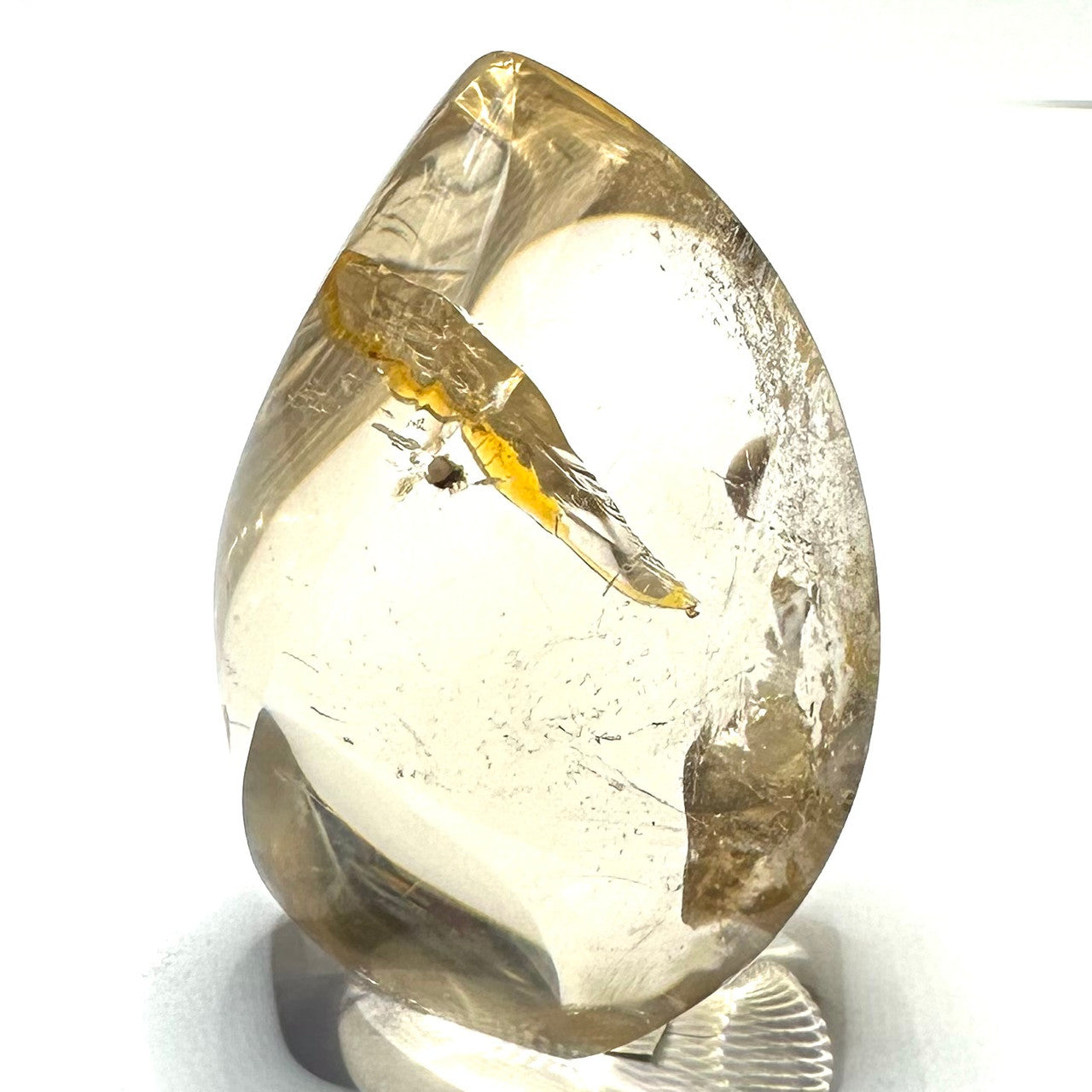 One of a Kind Citrine with Rainbow Inclusions  Flame Tower-2 1/4 x 1 1/2"