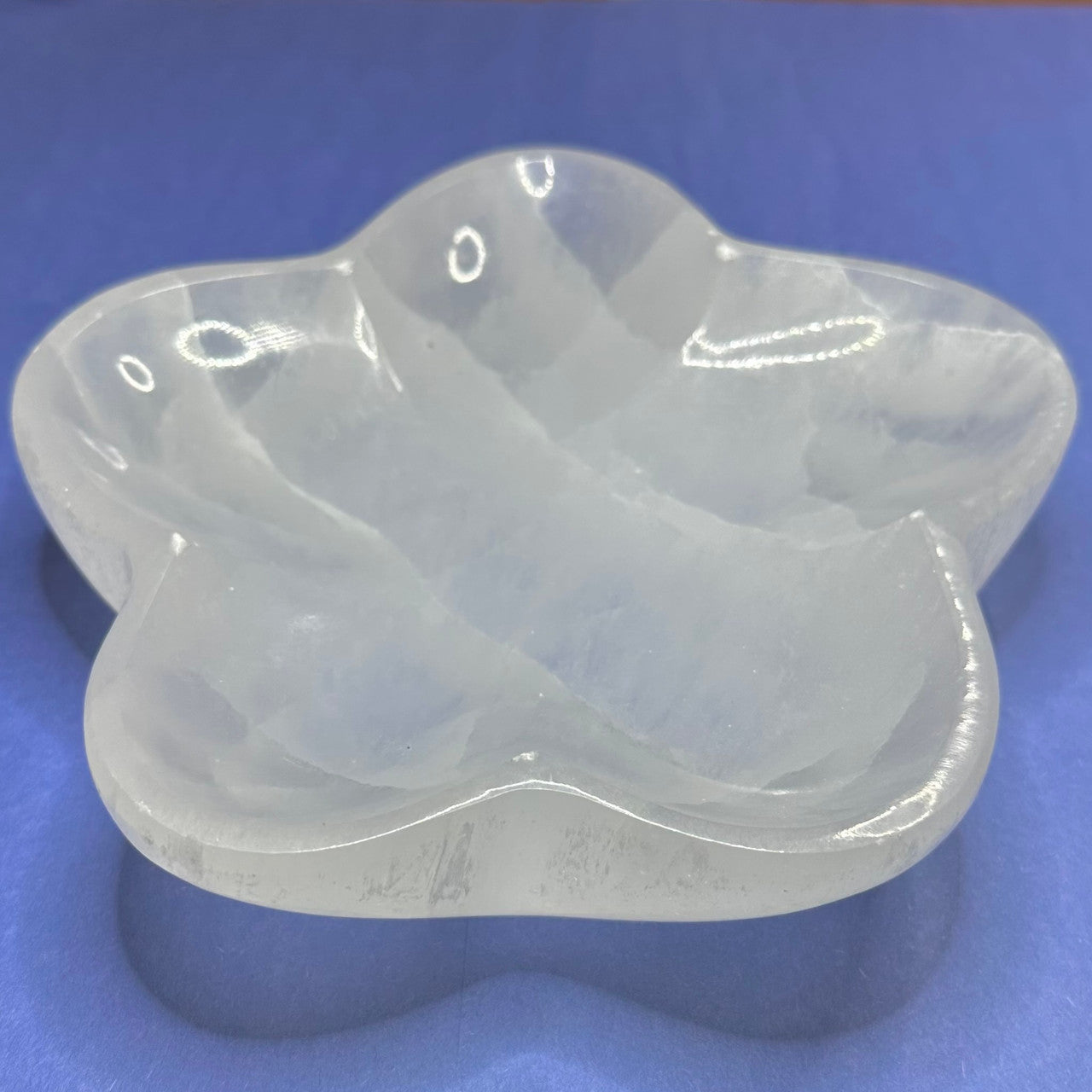 Selenite Carved Large Flower Bowls-2 x 7 1/2" (NC5578)