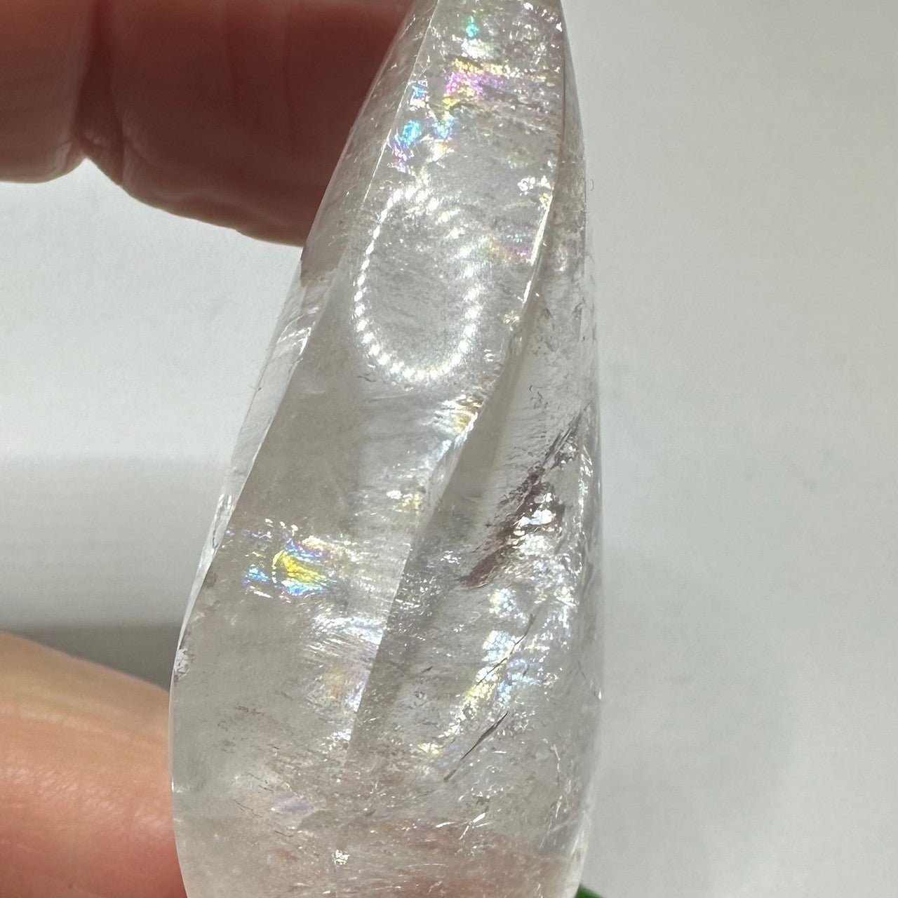 One of a Kind Quartz Crystal with Rainbow Inclusions Flame Tower-2 x 1"