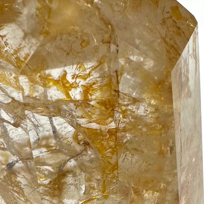 One of a Kind Golden Healer with Rainbow Inclusions Stone Tower-2 3/4 x 1 1/2"