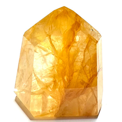 One of a Kind Golden Healer Quartz with Rainbow Inclusions Stone Tower-2 x 1 3/4"