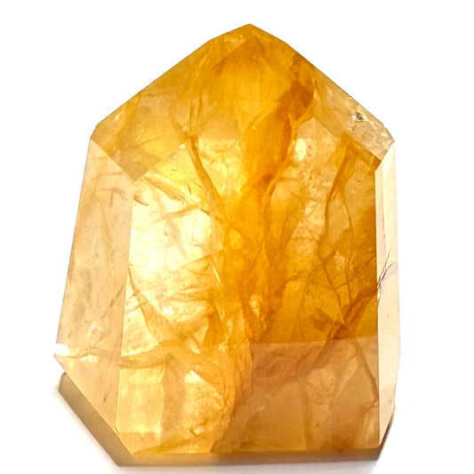 One of a Kind Golden Healer Quartz with Rainbow Inclusions Stone Tower-2 x 1 3/4"