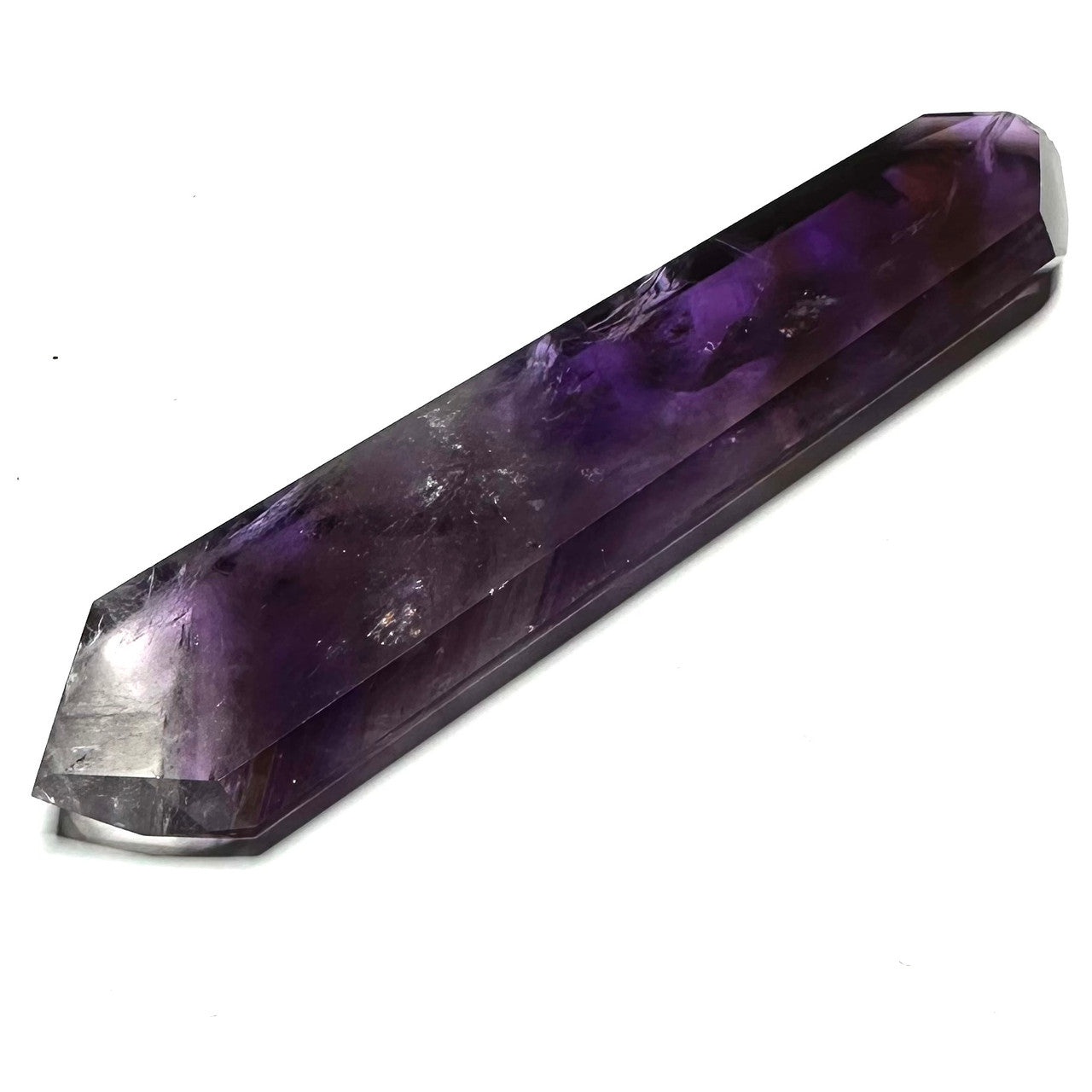 One of a Kind Ametrine with Rainbow Inclusions Double Terminated Point-4 1/4 x 1 "