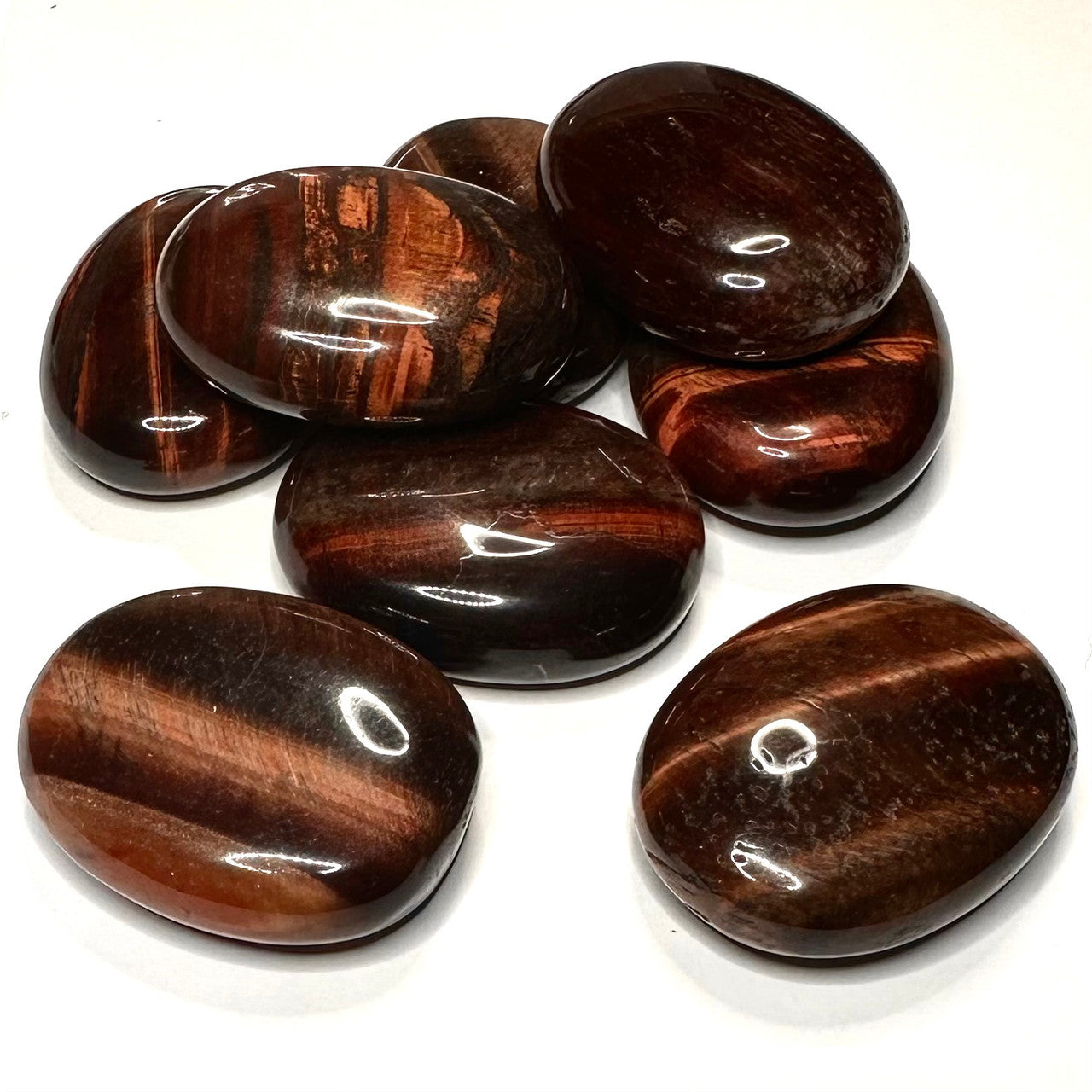 Red Tiger Eye Palm Stones-1 3/4 x 1 1/4" (NC5611)