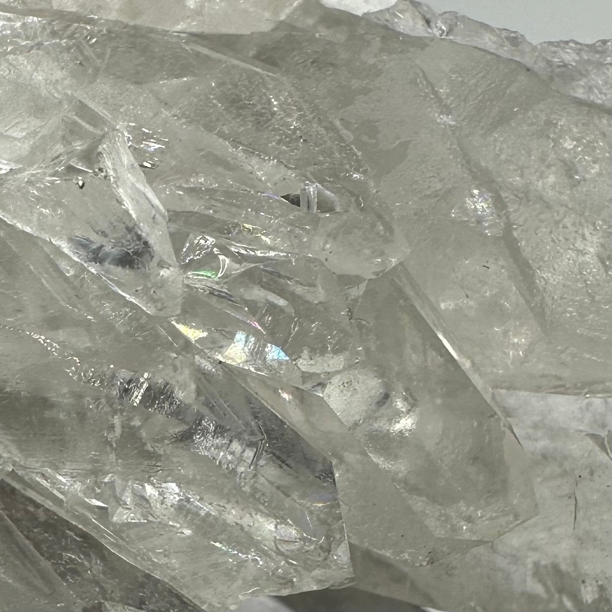 One of a Kind Quartz Crystal with Rainbow Inclusions Cluster-4 1/2 x 2 1/2"