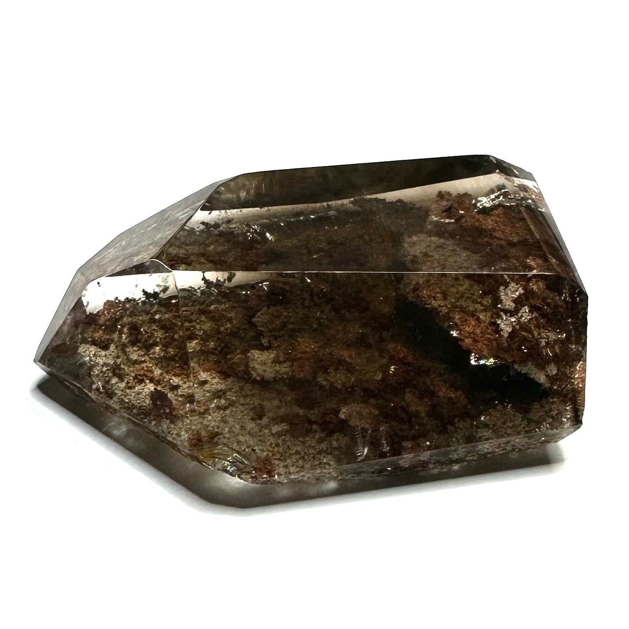 One of a kind Lodalite-Garden Quartz with Rainbow Inclusions Terminated Point Stone-1 1/2 x 1 " (NC5639)