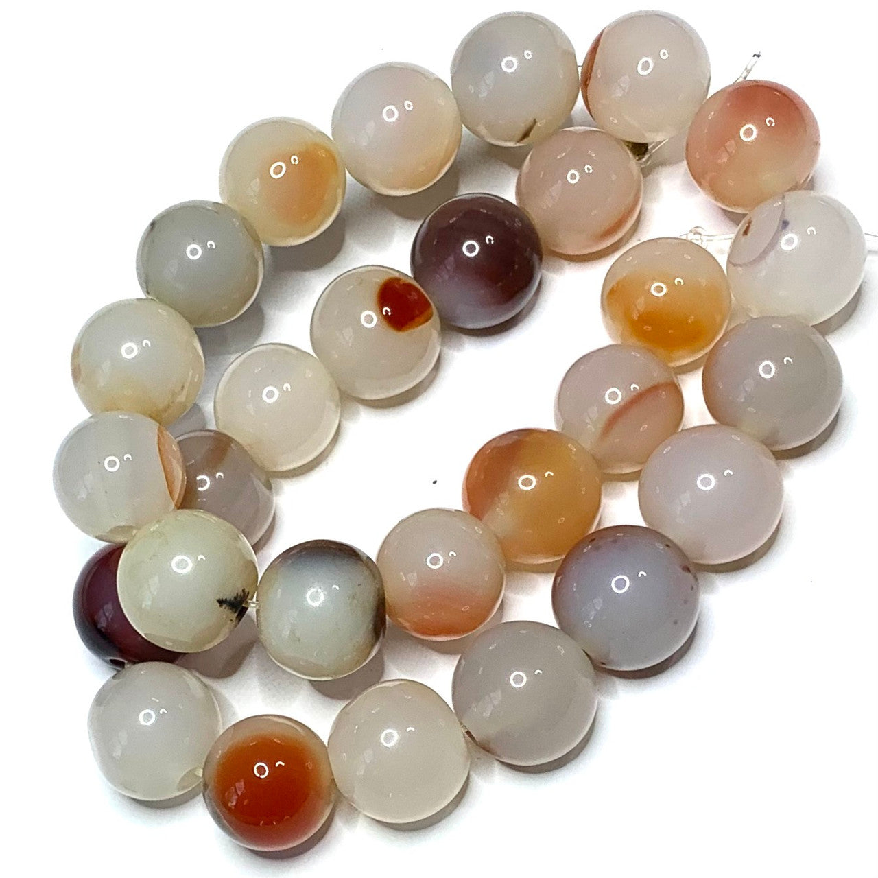 Highly Polished Montana Agate Round Beads-14mm (SP3919)
