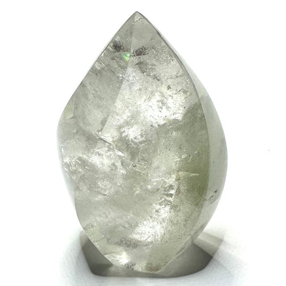 One of a Kind Phantom Quartz Crystal with Rainbow Inclusions Flame Tower-2 3/4 x 1 3/4"