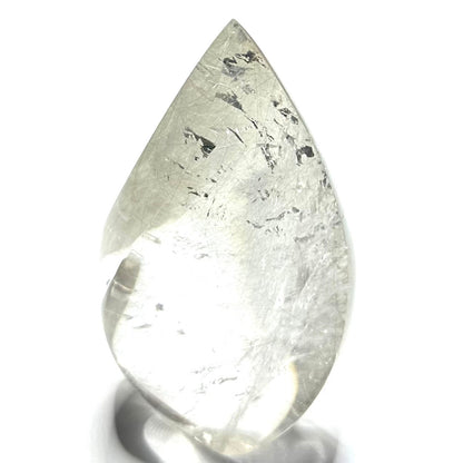 One of a Kind Silver Rutile Quartz Crystal with Rainbow Inclusions Flame Tower-4 1/4 x 2 1/4"