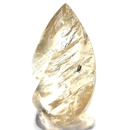 One of a Kind Champagne Smokey Quartz Crystal with Rainbow Inclusions Flame  Tower-3 3/4 x 2"