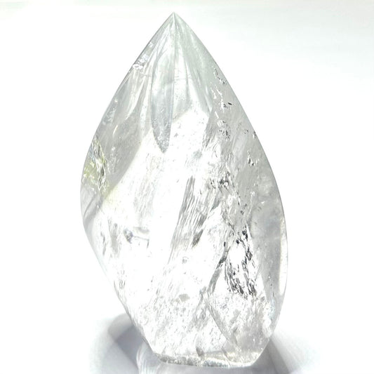One of a Kind Quartz Crystal with Rainbow and Water Veil Inclusions Flame Tower-4 x 2 1/4"