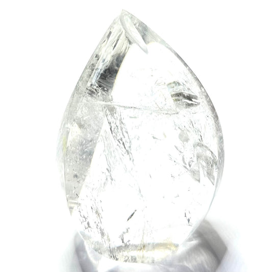 One of a Kind Quartz Crystal with "God's Fingerprint" Rainbow Inclusions Flame Tower-3 3/4 x 2 1/2"