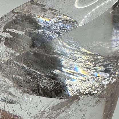 One of a Kind Quartz Crystal with "God's Fingerprint" Rainbow Inclusions Flame Tower-3 3/4 x 2 1/2"