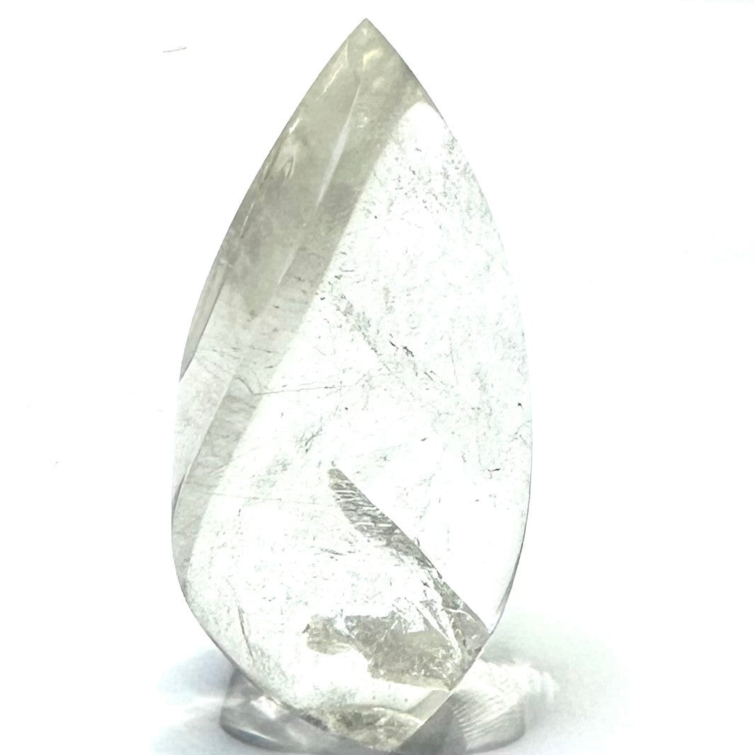 One of a Kind Quartz Crystal with "God's Fingerprint" and Rainbow Inclusions Flame Tower-2 1/2 x 1 1/4"