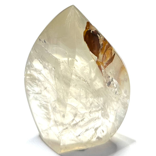 One of a Kind Golden Healer Quartz with Rainbow Inclusions Flame Tower-3 1/2 x 2 1/2"