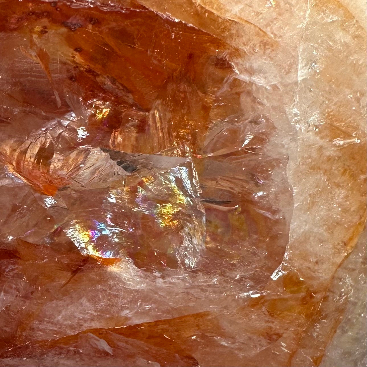 One of a Kind Fire Quartz with Rainbow Inclusions Flame Tower-3 x 2 1/2"