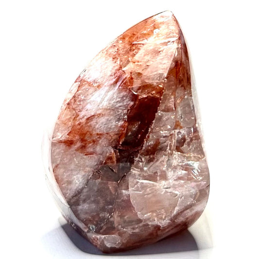 One of a Kind Fire Quartz with Rainbow Inclusions Flame Tower-3 1/2 x 2 1/4"
