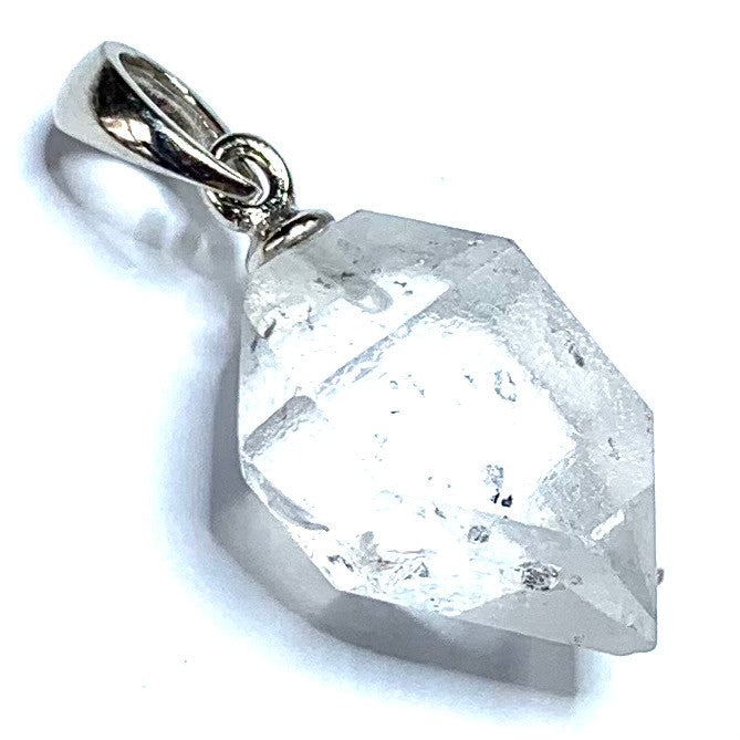 Natural Herkimer Diamond and Sterling Silver Pendants-15 x 10mm Avg.-AB- Grade (SP4023)