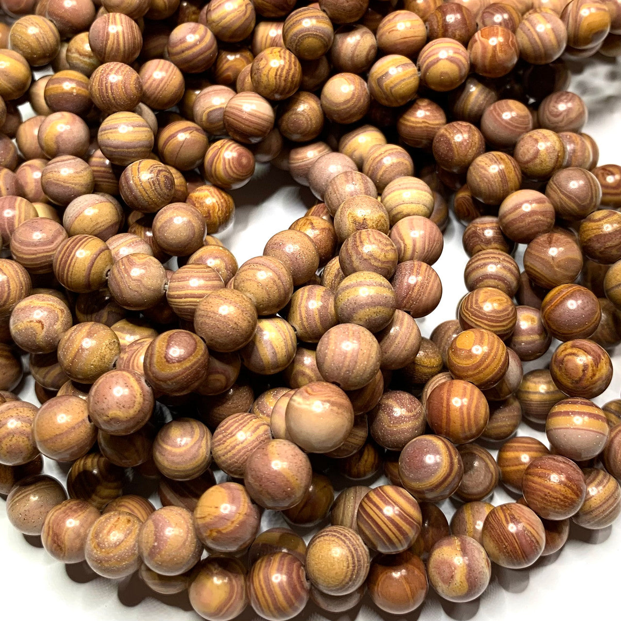 Mexican Rainbow Hickoryite Round Beads-8mm-AAA+ Grade