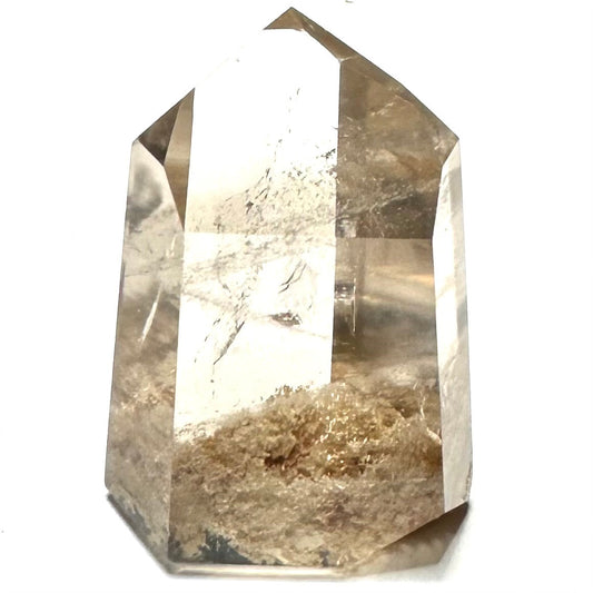 One of a Kind Smokey Garden Quartz with Rainbow Inclusions Mini Stone Tower-2 x 1 1/2"