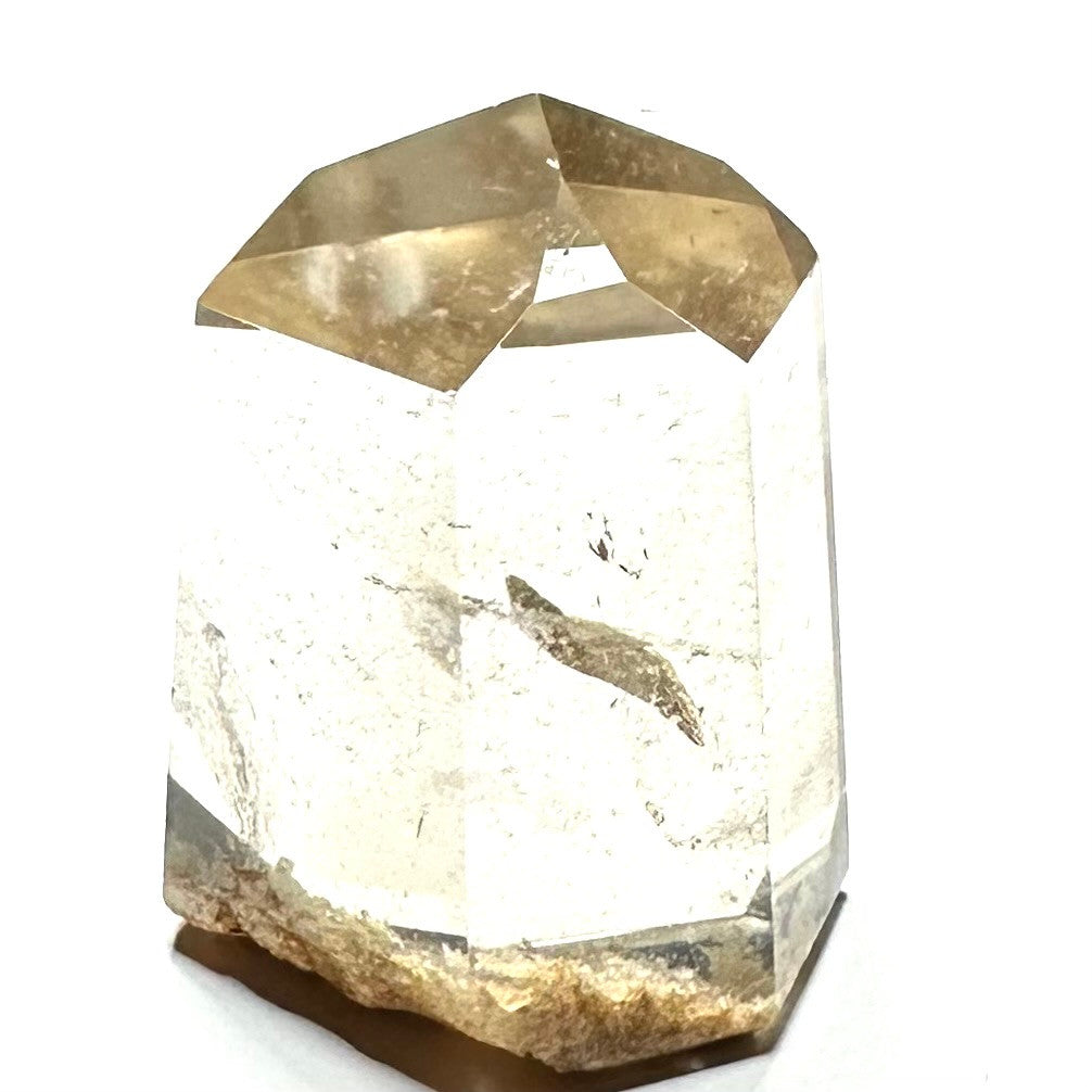 One of a Kind Smokey Garden Quartz with Rainbow Inclusions Mini Stone Tower-2 x 1 1/2"