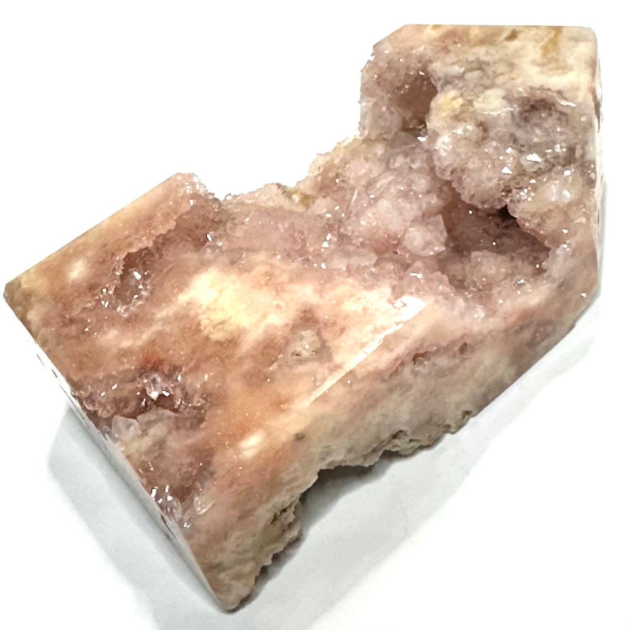 One of a Kind Pink Amethyst Druzy Cluster Flame Tower-4 1/2 x 2 1/2"