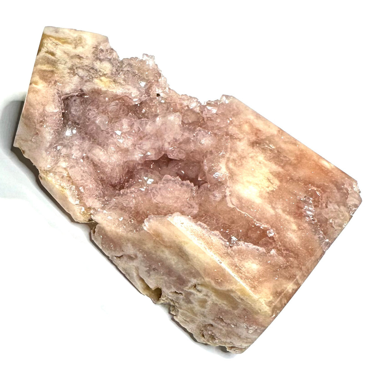 One of a Kind Pink Amethyst Druzy Cluster Flame Tower-4 1/2 x 2 1/2"