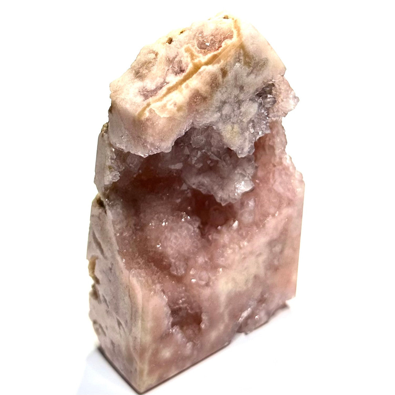 One of a Kind Pink Amethyst Druzy Cluster Flame Tower-4 1/2 x 2 1/2"
