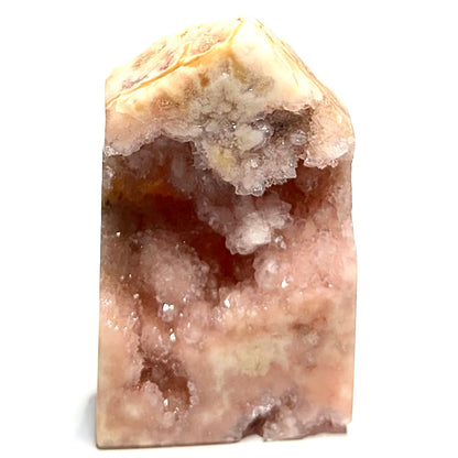 One of a Kind Pink Amethyst Druzy Cluster Flame Tower-4 1/2 x 2 1/2"