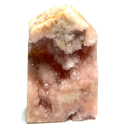 One of a Kind Pink Amethyst Druzy Cluster Flame Tower-4 1/2 x 2 1/2"