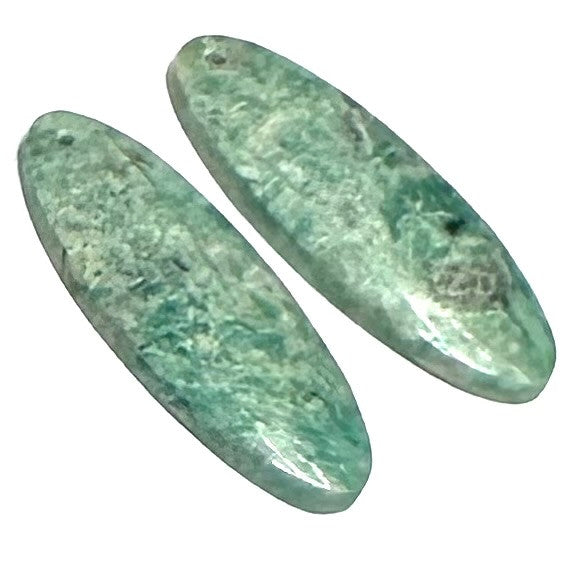 One of a Kind Green Moss Agate Earring/Pendant Pair-31 x 1mm