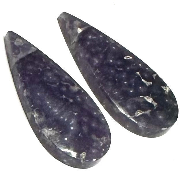 One of a Kind Grape Agate Earring/Pendant Pair-28 x 12mm-SP6883