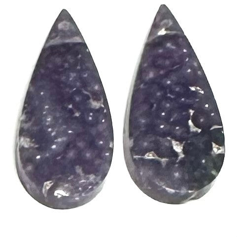 One of a Kind Grape Agate Earring/Pendant Pair-28 x 12mm-SP6883